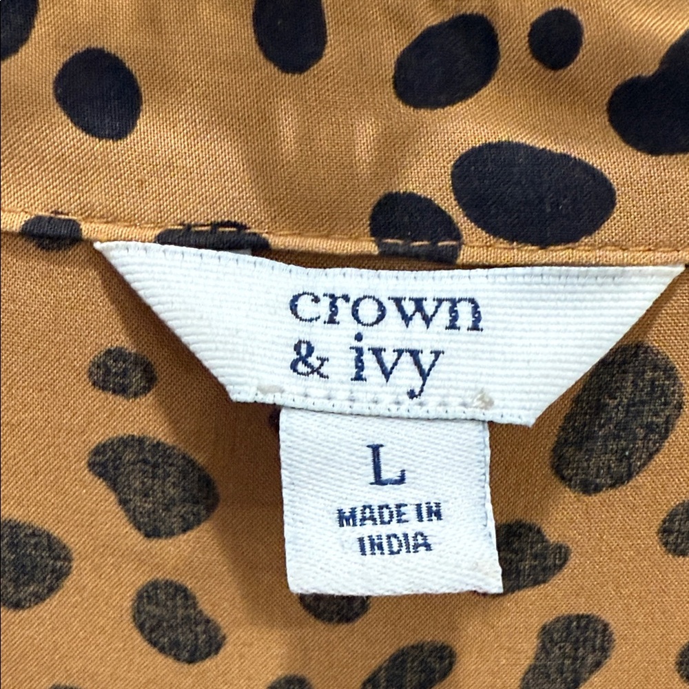 Crown & Ivy Brown Leopard Long Sleeve Dress - Picture 2 of 7